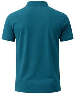 Polo de Algodón Verde Azulado para Hombre con Cuello de Media Cremallera, Corte Ajustado, Manga Corta, Ropa Casual de Verano, Fabricante OEM, Suministro al por Mayor - Product Image 2