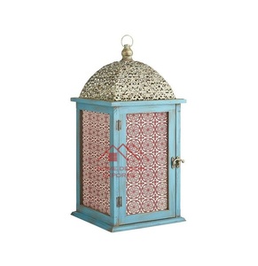 2026 Wooden Candle <b>Lantern</b> <b>Hurricane</b> Handmade Metal Candle Holder - Product Image 1