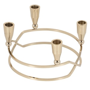 Modern Art Deco Gold Arch Candlestick Hand-Textured Triple Pillar Stand Elegant <b>Tabletop</b> Centerpiece for Festive Holiday Decor - Product Image 6