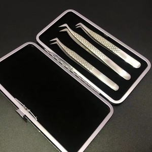 Pince à épiler de précision antistatique durable en acier inoxydable japonais brun foncé ASB avec logo personnalisé et poignée diamantée pour extensions de cils - Product Image 3