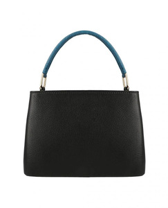 Sac à main en cuir véritable noir et bleu pour femme, avec rabat central, haute qualité, mode, vente en gros, couleur et logo personnalisés OEM, bandoulière 2026 - Product Image 1