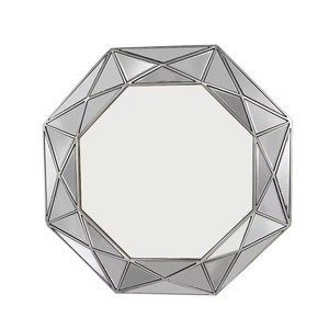 Luxury <b>Round</b> Silver Beveled Glass Handmade Contemporary Wall <b>Mirror</b> for Bedroom <b>Bathroom</b> REHMAN CRAFT - Product Image 2