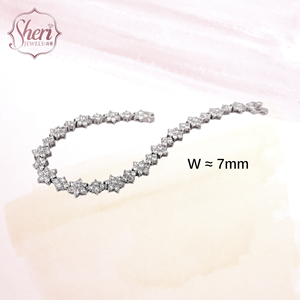 [เครื่องประดับเชอรี] สร้อยข้อมือรูปดอกไม้ประดับเพชรธรรมชาติ 100% ทองคำแท้ 18K สี GH ระดับความสะอาด SI1-2 - Product Image 2