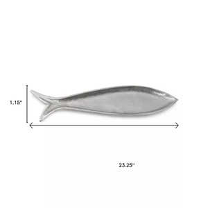 Plateau décoratif en aluminium Jaffs Exports JE465 motif feuille, 20x12x6 pouces, design végétal contemporain gravé, compatible micro-ondes - Product Image 1