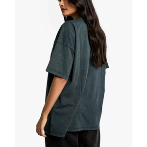 Camiseta Lisa Personalizada para Mujer, de Alta Calidad, 100% Algodón, Hombros Caídos, Talla Grande, Camisetas de Marca para Mujer - Product Image 6