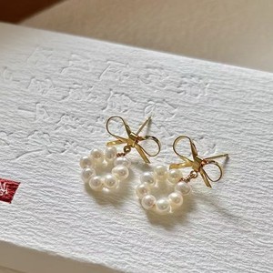 Pendientes de Perlas de Agua Dulce con Forma de Moño de Mariposa, 4-5 mm, Naturales, de Alta Calidad, Modernos, para Principios de Verano, Pendientes Colgantes, Gran Venta - Product Image 2