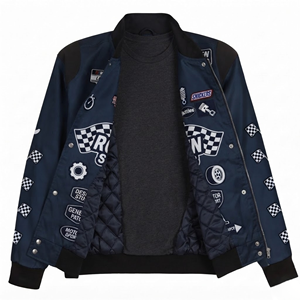 Wholesale Classic Streetwear <b>NASCAR</b> Racing Bomber <b>Jacket</b> Unisex Vintage Style Motorsport Custom Embroidery Breathable Winter - Product Image 3