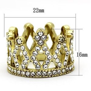 TK1109 - Anello in Acciaio Inossidabile di Alta Qualità con Cristallo Trasparente, Placcatura in Oro (Ion Plating) IP per Piatti e Vassoi - Product Image 2