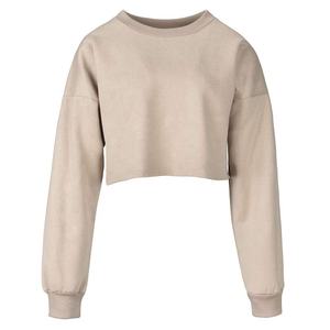 Haute qualité personnalisé femmes coton français éponge plaine sweat à capuche haut court hiver dessin animé avant Streetwear en gros - Product Image 3