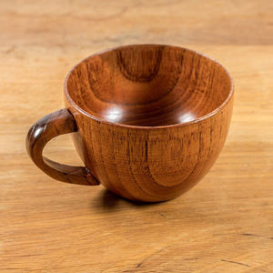 แก้วเบียร์ทรงกระบอกไม้และแก้วกาแฟ/ชาพร้อมหูจับ 300 มล. เป็นมิตรกับสิ่งแวดล้อม ปลอดภัยสำหรับเครื่องล้างจาน - Product Image 2