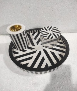 Handmade Resin Inlay Art Deco Decorative Rectangle Serving Tray with Hanging Option for Home & Hotel Wholesale - Product Image 3