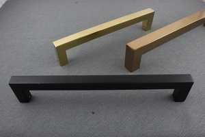 Modern Brass Cabinet Bar Handles Minimalist Design Black <b>Gold</b> Finish Durable Furniture Hardware Kitchen <b>Drawer</b> <b>Pulls</b> - Product Image 1