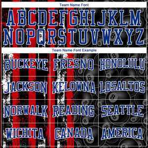 Sudadera con Capucha Deportiva Personalizada con Bordado 3D de la Bandera Americana en Negro, Rojo y Azul Rey para Billar y Snooker - Product Image 4