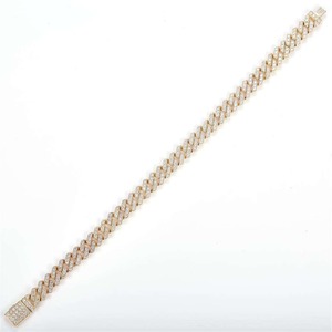 Moissanite Brilliant Cut Diamond Luxury Unisex <b>Bracelet</b> 10 Kt <b>Solid</b> Gold Square Cuban Link Iced Out Moissanite <b>Bracelet</b> - Product Image 1