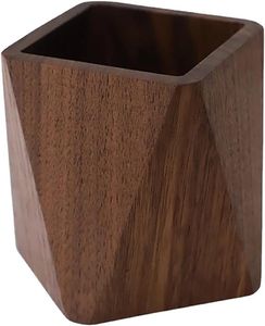 Modern Wooden Pen Holder for Desktop Stationery Storage <b>Rustic</b> Style Wooden Pen Holder for Office and Home <b>Desk</b> - Product Image 5