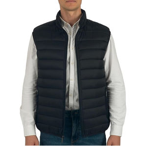 Nuevo Diseño, Cierre de un Solo Botón, Chaleco Acolchado Ligero de Lona con Capucha, Ecológico, Transpirable, de Dos Tonos, sin Mangas, para Hombre - Product Image 1