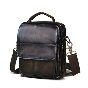 Bolso de Pecho de Cuero Genuino para Hombre, Bolso Bandolera Ligero con Forro de Nailon Clásico, Casual y de Lujo - Product Image 2