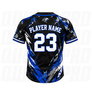 Camiseta de Béisbol Bordada de Poliéster para Niñas, Diseño Canadá América, Personalizada, Color Crema y Rayas Azul Marino, Auténtica, para Equipos y Clubes - Product Image 2