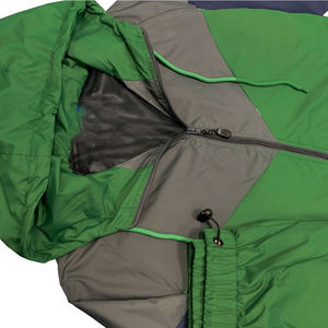 Unisex Green Color Blocking Tracksuit Full <b>Zip</b> <b>Hooded</b> Sporty Activewear Lightweight Polyester Two Piece Set Spring Adult Wear - Product Image 4