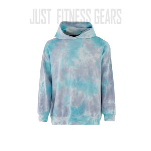 Sweat-shirt à capuche coupe classique en coton 100% coupe-vent avec poches, motif tie-dye personnalisé, style streetwear, logo personnalisé pour homme - Product Image 3
