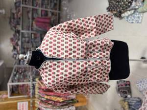 Veste matelassée pour femme, col mandarin, manches longues, coton, broderie à la main, motif géométrique, fermeture boutonnée, vêtement d'automne, cadeau - Product Image 1