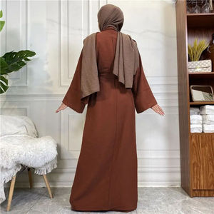 Muslim Women Traditional Abaya Solid Color Casual Breathable Quick Dry High Quality Blank Plain Elegant Floor Length Custom Logo - Product Image 4
