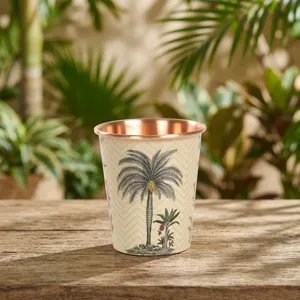 Petit gobelet en cuivre Palms, verre à eau en cuivre pur, réutilisable, durable, pour boire, servir, vaisselle, essentiel pour la salle à manger - Product Image 5