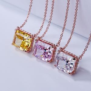 Ice Crushed Cubic Zirconia Minimaliste Femmes Bijoux 925 Sterling Silver Simple Solitaire Pendentif Collier Destiny Jewelle - Product Image 4