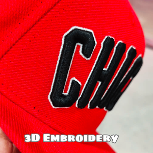 Customize Embroidery 6 Panel <b>Flat</b> Bill Baseball <b>Cap</b> Red Cotton Fabric Snapback <b>Cap</b> Structure For <b>Man</b> And Woman Manufacture - Product Image 2