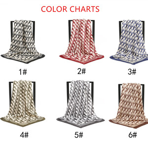 Écharpe carrée de luxe 90*90CM en satin de soie 100% respirant, décontractée, avec logo personnalisé, couleurs variées, service OEM, toutes saisons, pour femmes - Product Image 3