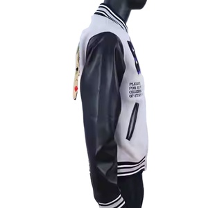 MOQ bajo Chaquetas universitarias para hombres de talla grande Logotipo personalizado Chaqueta universitaria en blanco Esquilar Chaqueta universitaria de Letterman Lisa personalizada 2025 - Product Image 4