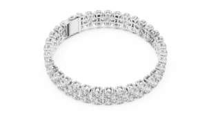 Bracelet tennis de luxe en diamants de laboratoire taillés, plaqué rhodium, or blanc 18 carats, pour usage quotidien, bureau, mariage, fiançailles, femme - Product Image 3