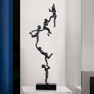 Statue Métallique Abstraite Humain-Animal, Sculpture d'Art Nordique, avec Échelle et Coupe, Cadeau - Product Image 6