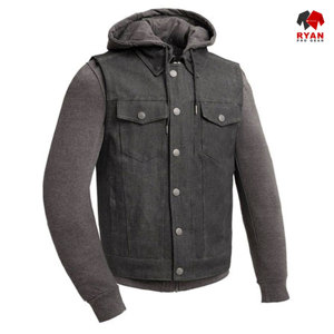 Ryan Pro Gear Nouveau design Gilet en jean unisexe sans manches, col rabattu, écologique et tendance, avec logo personnalisé - Product Image 6