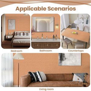 Carta da Parati Adesiva Effetto Buccia d'Arancia Crema 40cm x 3m, Carta Adesiva Rimovibile Goffrata in Seta per Camere da Letto - Product Image 5