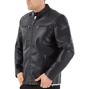 Custom 100% Genuine Leather Jacket for <b>Men</b> Stylish Slim Fit with Front Logo Casual Solid Pattern Winter Zipper jacket for <b>men</b> - Product Image 3