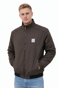 Brown and olive <b>Reversible</b> <b>Jacket</b> – Modern Stand-Collar Minimal Design with Soft Insulated Comfort, Lightweight All-Season - Product Image 1
