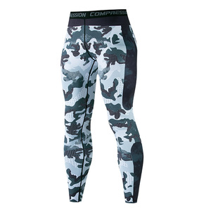 <b>Men</b> Customizable <b>Compression</b> <b>Leggings</b> Full Length Solid Pattern Spandex/Nylon Elastic Waistband - Product Image 6