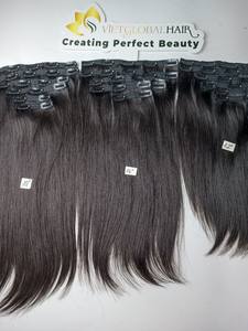 Vietglobalhair Haute Qualité Personnalisé Couleur Soyeux Vague Droite Clip-in Extensions de Cheveux Vierge Qualité Cambodgienne Fabriqué Vietnam - Product Image 2