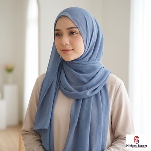 Chiffon Square Scarf Solid Color Breathable Long Hijab <b>Head</b> <b>Wrap</b> Casual Style Spring Summer Wear - Product Image 1