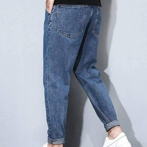 Jeans de Mezclilla Verde Estilo Personalizado para Hombre, Corte Regular, Pantalones Cargo, Cintura Media, Algodón Transpirable, Diseño Apilado, Lavado Desgastado - Product Image 2