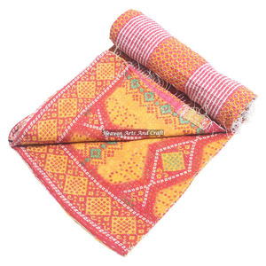 Couette Kantha Gudari faite à la main en coton imprimé vintage lavable indienne 100% coton GD2183 Vente en gros Fournisseur d'or à succès - Product Image 1