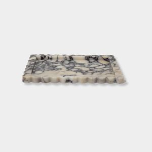 Plateau de service décoratif en marbre pour la table basse, avec un motif de veinage naturel et un style contemporain sophistiqué pour la maison. - Product Image 1