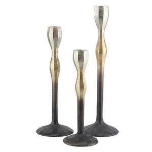 Latest Pillar Candle Holder Set of 3 <b>Silver</b> Gold Black Finish Modern Decor <b>Candlestick</b> Stand For Table Display Durable Designs - Product Image 1