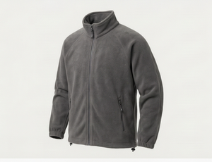 Veste polaire grise pour homme, entièrement zippée, col montant, décontractée, respirante, en polyester tricoté, pour l'automne, coupe classique - Product Image 6