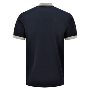 Trendy Men's Striped Cotton <b>Polo</b> <b>Shirt</b> Short Sleeve Casual Breathable White <b>Navy</b> Blue Regular Fit <b>Shirt</b> OEM Manufacturer - Product Image 2