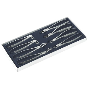 Ensemble de forceps d'extraction dentaire 10 pièces en acier inoxydable, instruments chirurgicaux orthodontiques manuels, classe I, argent - Product Image 3