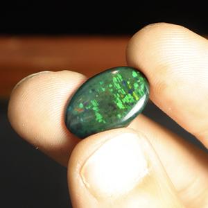 Opale noire naturelle, cabochon ovale poli, 8,25 carats, motif nid d'abeille, multicolore, pierre précieuse en vrac - Product Image 2