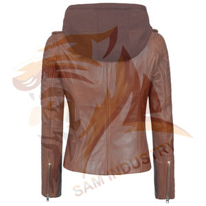 Chaqueta de Cuero para Mujer, Talla Adulto, Informal, Transpirable, Impermeable, Cortavientos, Ligera, de la Mejor Calidad - Product Image 2