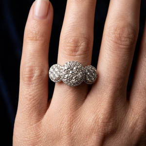 Sparkling 18K Triple Cluster Diamond Ring Natural Stone for Valentine's Day Surprise 100% Solid Gold For Luxury Birthday <b>Gift</b> - Product Image 2